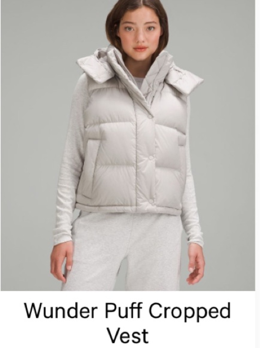 lululemon athletica Wunder Puff Cropped Vest - Light Gray
